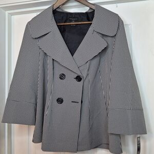 Courtenay Black & White Checkered Blazer Jacket Size 14w